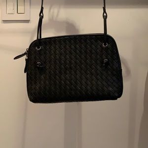 Bottega Black Woven Crossbody COPY